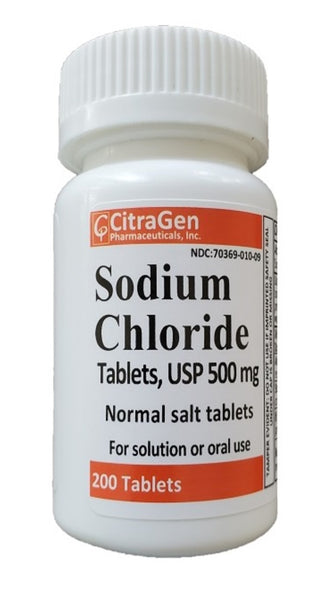 Sodium Chloride Tablets 500 mg (0.5 Gram), USP Normal Salt Tablets - 200 Tablets