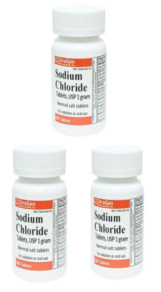 Sodium Chloride Tablets 1 gm, USP Normal Salt Tablets - 3x100 Tablets